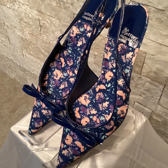 Jeffrey Campbell Floral Slingback Kitten Heels - Picture 3 of 10